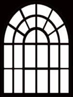 Window arched only with frame114x 150 mm